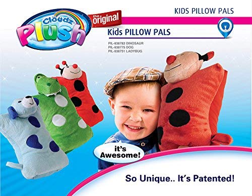 Image of Cloudz Kids Super Soft N' Cuddly On Hand Animal Airplane Travel Pillow Pal! Keep Children Comfy and Supported with a Buddy While Traveling or just Resting at Home - Dinosaur