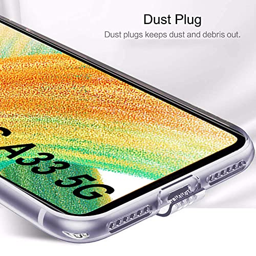 Image of TheGiftKart Ultra Clear Slim Silicone Back Cover Soft Case for Samsung Galaxy A33 5G | Best Camera Protection | Inbuilt Dust Plugs & Anti-Slip Grip (Silicone | Transparent)