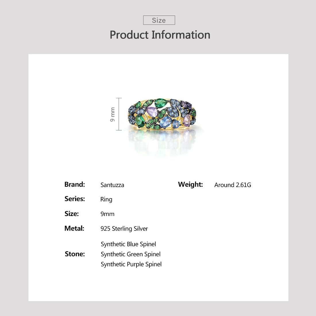 Santuzza 925 Sterling Silver Simulated Diamond Engagement Wedding Rings