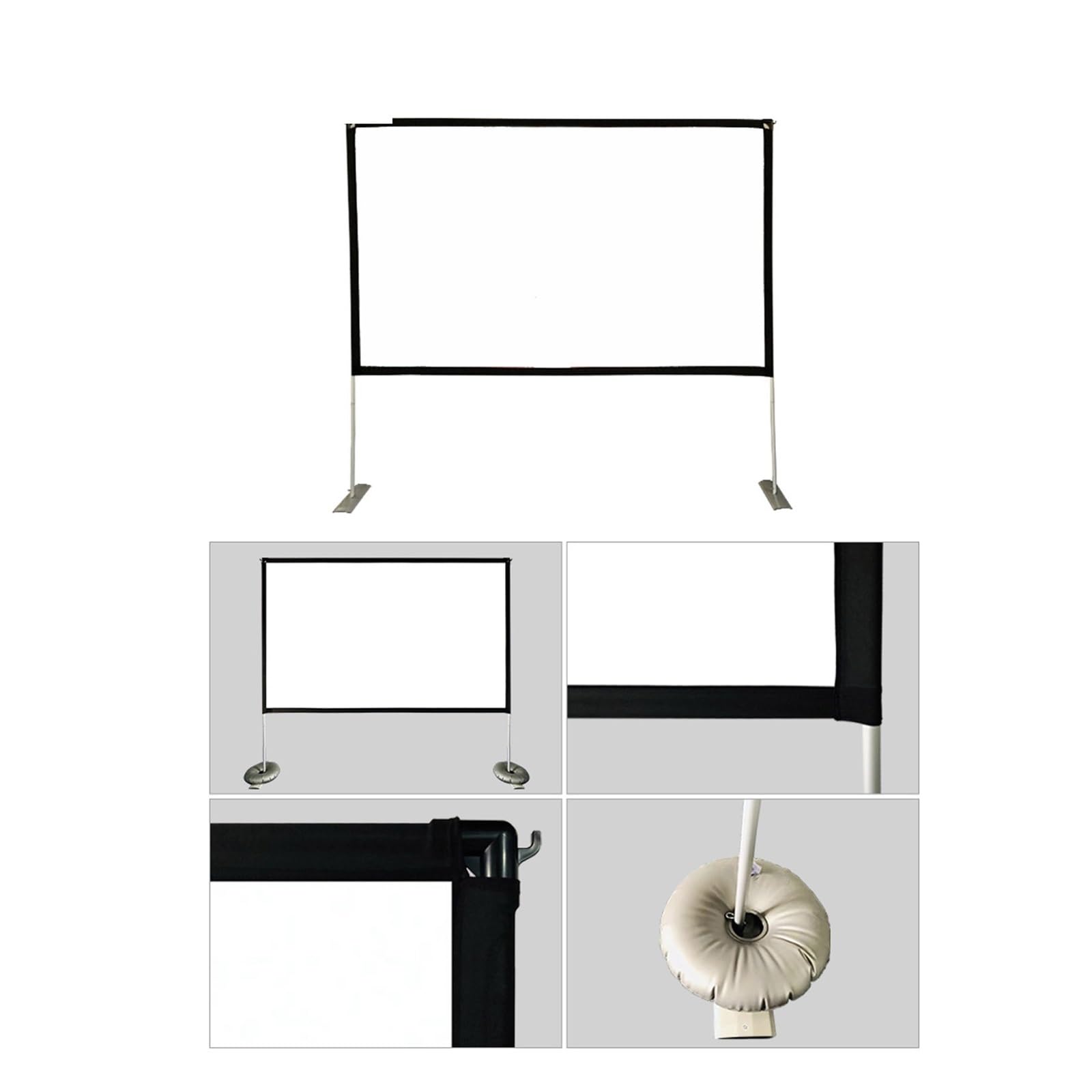 Écran de Projection, Écran de Projection avec Support 100 Pouces écran Portable 16:9 HD Films Pliable en Plein air Maison Camping
