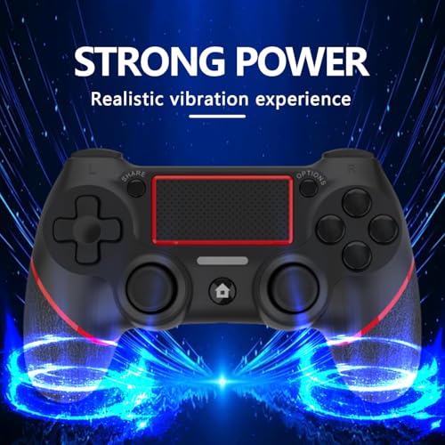 Image of SZYUYU Wireless Controller for Ps4 Romote Compatible with Ps4 /Slim /Pro /Windows PC, Controller for Ps4 with 3.5mm Audio Jack, Touch Pad,Six Axis Motion Control, Charging Cable(BLACK RED)
