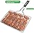 Fish Grilling Basket, Folding Portable Stainless Steel BBQ Grill Basket for Fish Vegetables Shrimp with Removable Handle, Come with Basting Brush and Storage Bag (01)