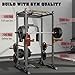 BEKING Power Cage, 2000LBS Power Squat Rack with LAT Pulldown, 2.36