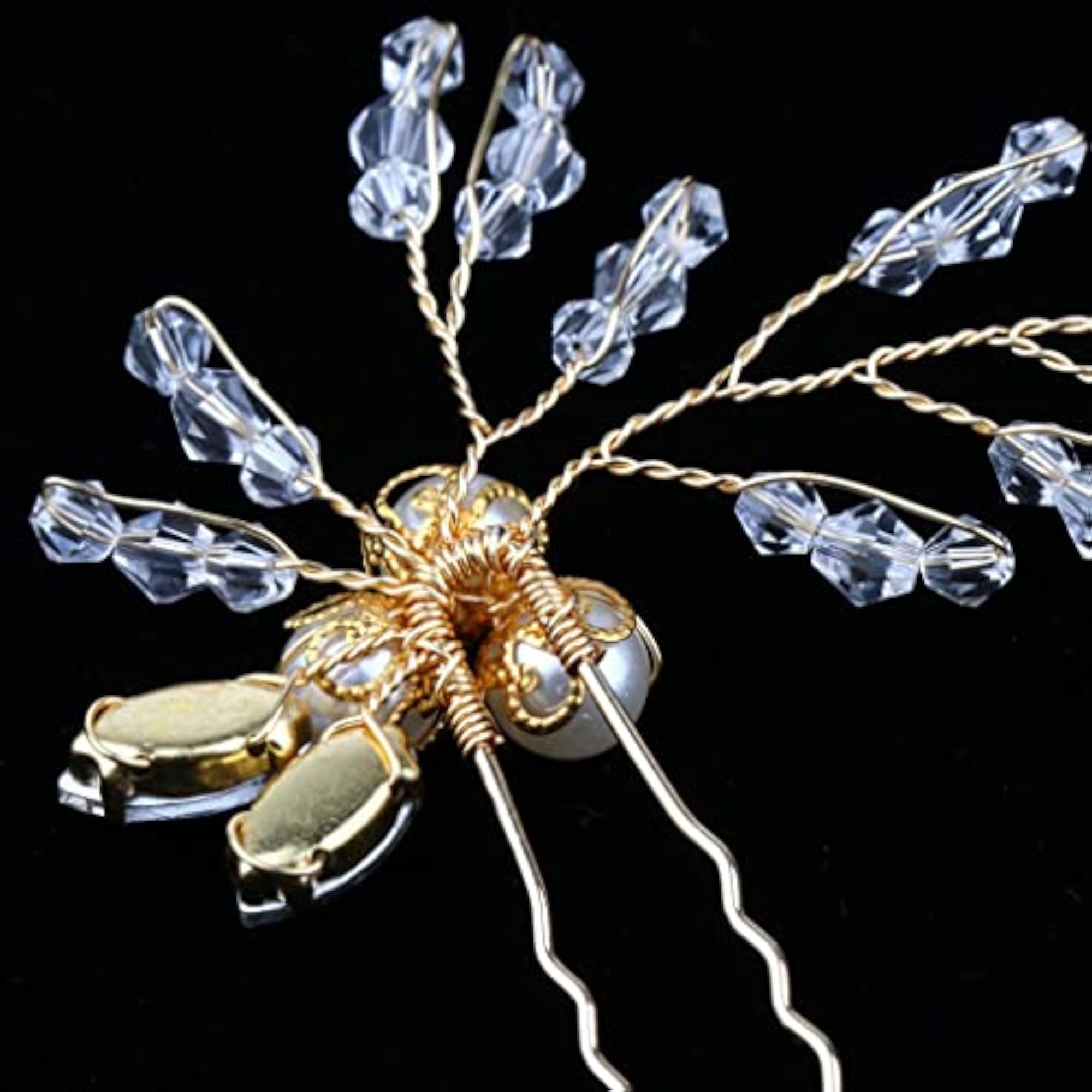 Fashion Crystal Pearls Bride Wedding Hair Clip U Pin