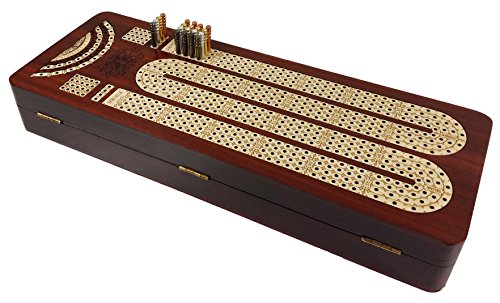 Tablero de Cribbage Plegable 14" Bloodwood y Maple miniatura 4