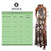 ZESICA Women's Halter Neck Floral Print Backless Split Beach Party Maxi Dress,Grey,Small
