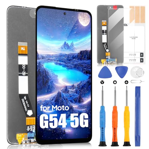 ARSSLY Pantalla para Motorola Moto G54 5G, LCD Pantalla para Moto G54 5G XT2343-1 XT2343-2 6,5 pulgadas, LCD Display Touch Screen Digitizer Full Assembly con kit de reparación, negro