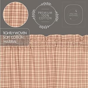 Vhcbrandstacomaplaidcottonrustickitchencurtainsrodpocket24x36tierpaircremewhite Urban Country Home Decor Vhc brands tacoma plaid cotton rustic kitchen curtains rod pocket 24×36 tier pair creme white urban country home decor