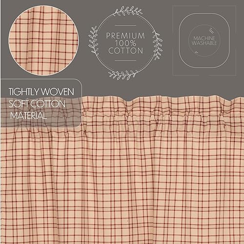 Vhcbrandstacomaplaidcottonrustickitchencurtainsrodpocket24x36tierpaircremewhite Urban Country Home Decor Vhc brands tacoma plaid cotton rustic kitchen curtains rod pocket 24×36 tier pair creme white urban country home decor