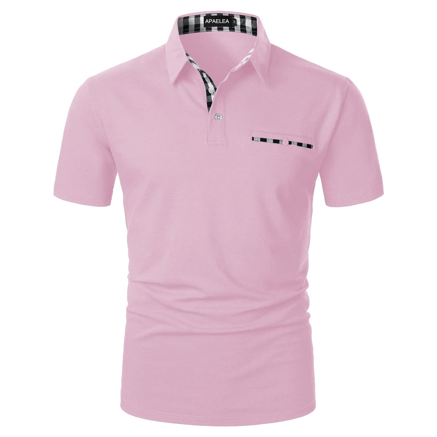 Polos Homme Manches Courtes Col Contrasté Hauts de Tennis de Golf