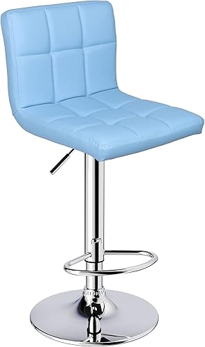 Miniatura 88 de Taburetes de bar de leopardo, moderno taburete giratorio ajustable de piel sintética con respaldo, juego de 2 (gris) Gris,Negro -,Caqui,Blanco,gris