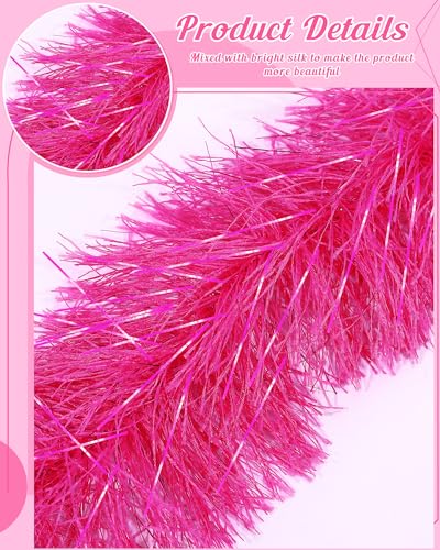 Jexine 8 Pcs Feather Boas Artificial Fluffy Boas Decoration For Wedding Costume Dress Tea Party Supplies thumb #2