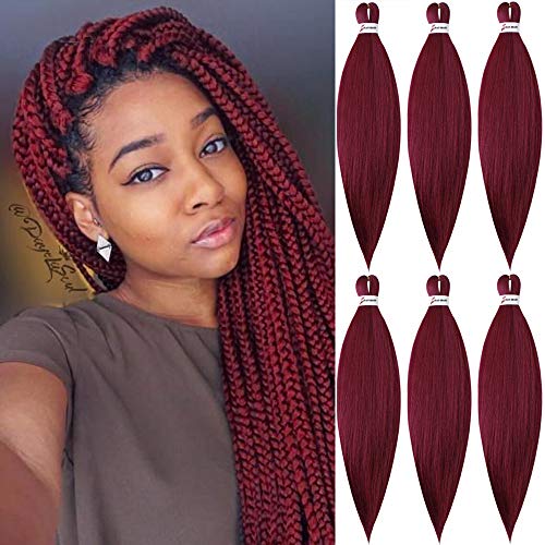 Easy Braiding Hair Pre-stretched Braiding hair Professional Itch Free Synthetic Fiber Braids Yaki Texture Hair Extensions 6 packs Braid Hair (900)