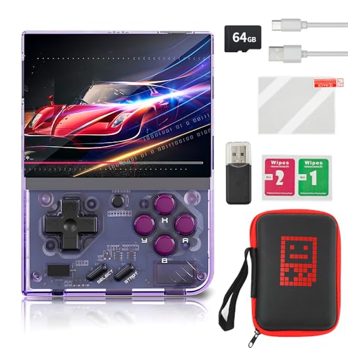 vantisan Miyoomini Plus Consola de Juegos de Mano Retro, Consola de Juegos Recargable con Tarjeta TF de 64 G, Compatible con 10000+ Juegos, portátil de 3.5 Pulgadas, Consola de Juego WiFi