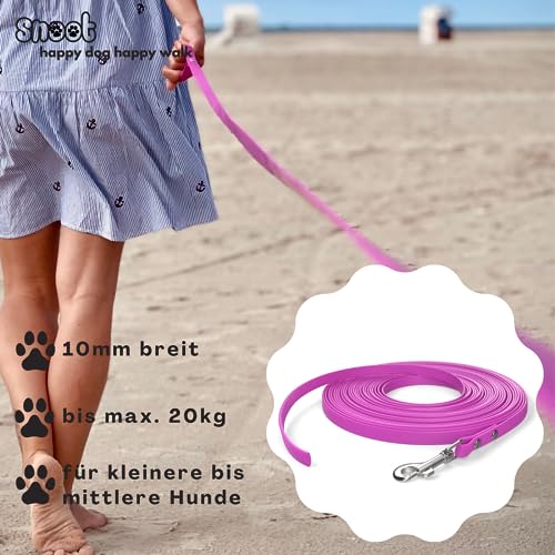 5m Schleppleine, Hundeleine, 1 Karabiner, Magenta, extra schmal, schmutz- und wasserabweisend