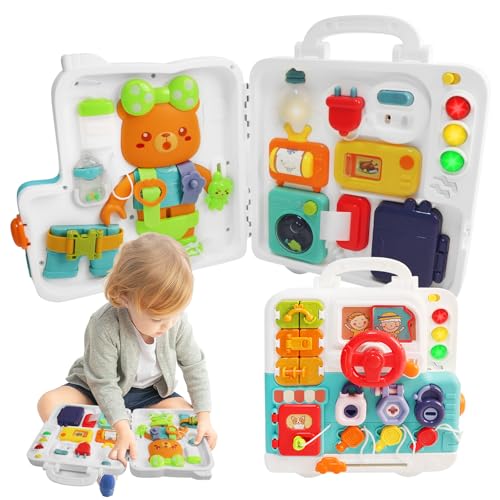 Image of VIESMUMU Toddler Busy Board for Ages 1-3, Montessori Busy Board, Educational Toys for 1 2 3 4 5 Year Old, Developmental Toys for Fine Motor Skills, Boys Girls Birthday Gift