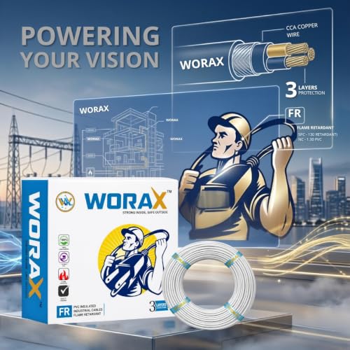 Image of WORAX 0.75 sqmm 91 Metre CCA Copper Multi Strand Gauge 10 No. (White)
