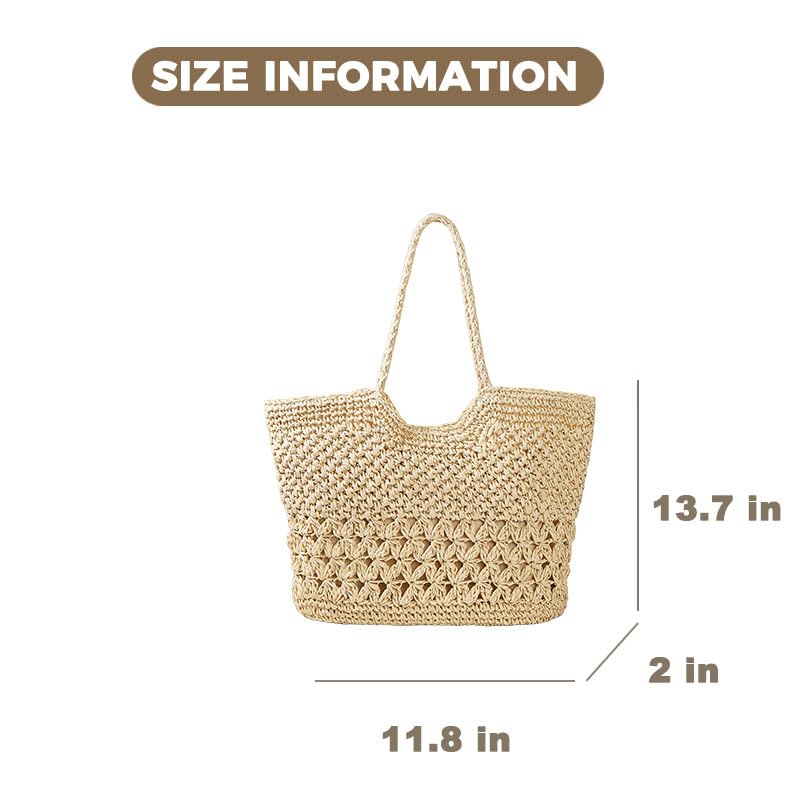 Bolso Tote de Playa y Vacaciones en Paja para Mujer miniatura 7