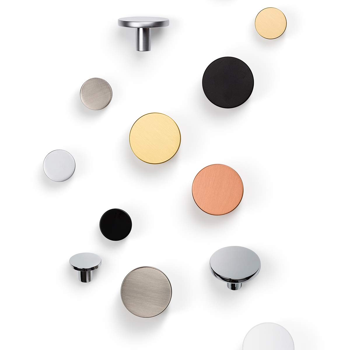 10 sztuk Century Hardware Modern 1-calowa okrągła gałka (10, polerowany chrom)