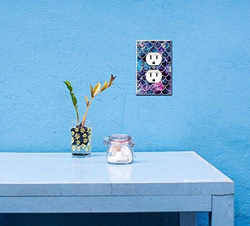 WIRESTER Duplex Outlet Cover Wall Plate/Switch Plate - Mosaic Mermaid Scale