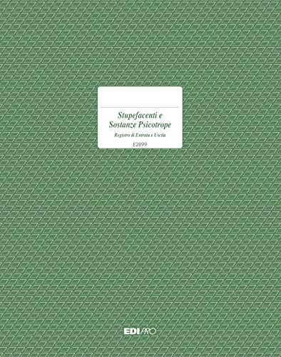 EDIPRO E2899 - Registro de carga y descarga de estupefacientes y sustancias psicotrópicas 50 páginas numeradas f.to 10,5 x 15
