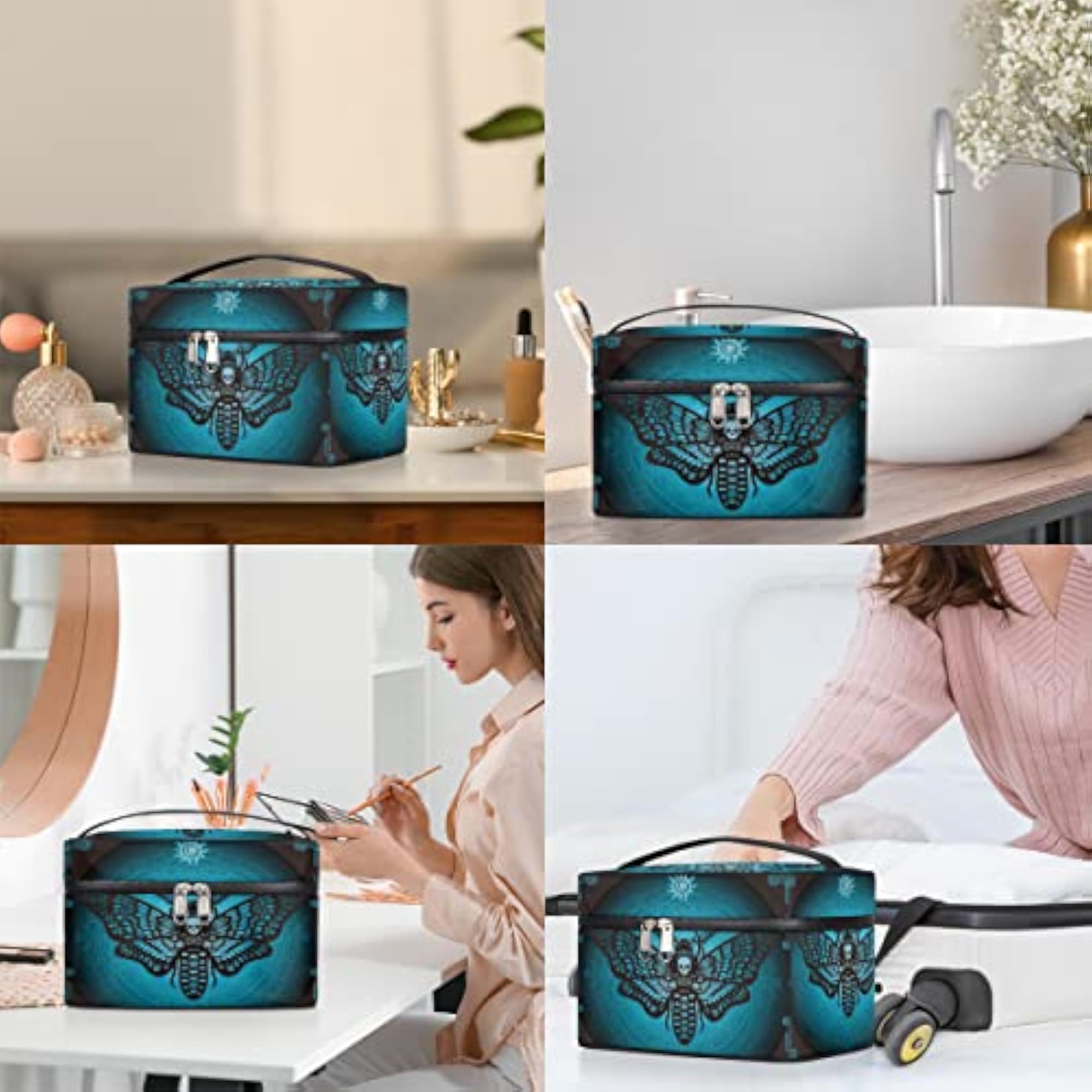 Portable Zipper Cosmetic Bags Pouch Case Organizer