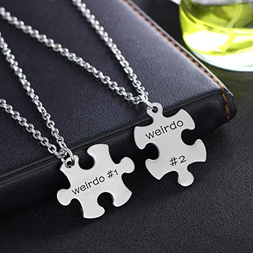 YEEQIN Best Friend Necklaces for 2 Friendship Puzzle Piece Necklaces Set Best Friends Forever Pendant Necklace Set4