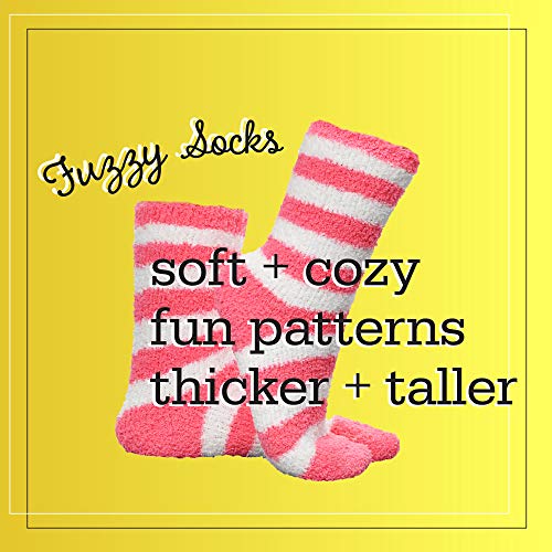 ARAD Premium Soft Warm Microfiber Fuzzy Socks-Multi Color- 2 Pairs, Striped Pink and Solid Pink4