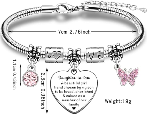 TTOVEN Daughter In Law Gifts Daughter In Law Bracelet Birthday Gifts from Mum Dad