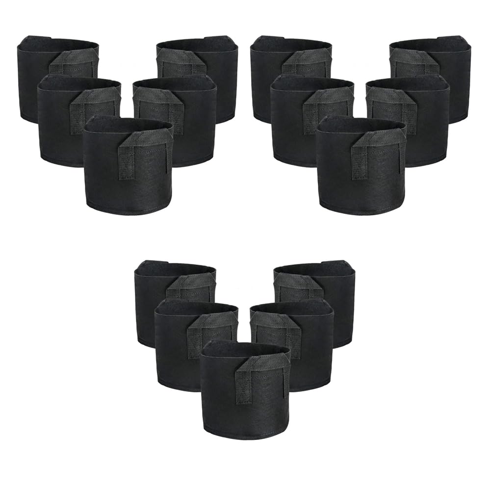 Hndhbfgrt Fabric Pots Container, 15 Pack 3 Gallon Plant Grow Bags, Fabric Containers with Strap Handles for Potato, Flower