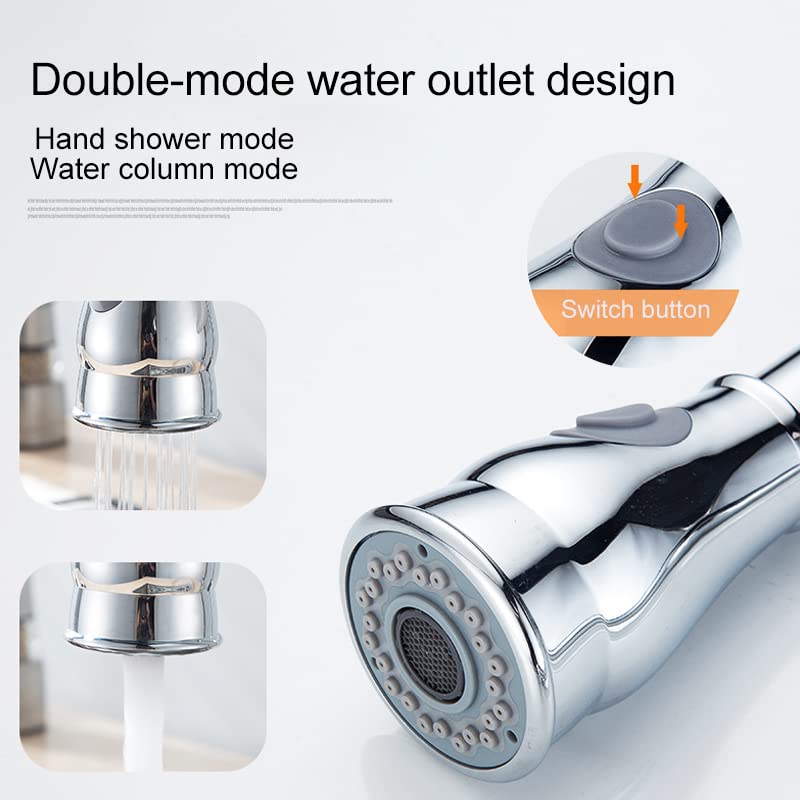 Grifo de Fregadero de Cocina para Bar, casa de Campo o Uso Comercial, Grifo extraíble, Mezclador de Agua fría y Caliente Crane Water Tap, Grifo Giratorio Cromado con Acabado de níq