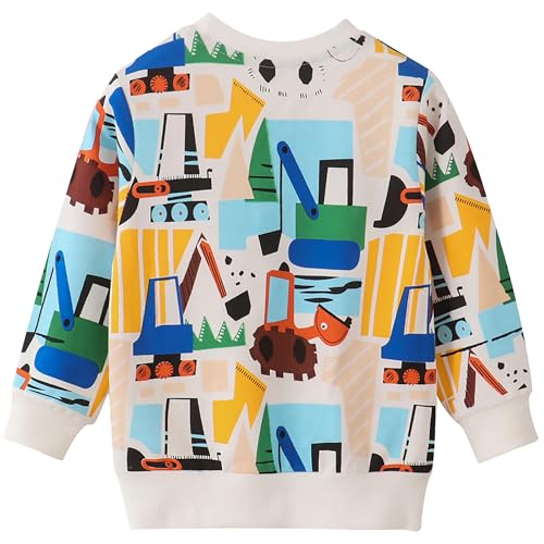 Image of AIWUHE Toddler Cotton Sweatshirt Boys Girls Pullover Long Sleeve Tops 2-6Y | Tops Blouse, Cotton T-Shirt, Fall Winter Clothes
