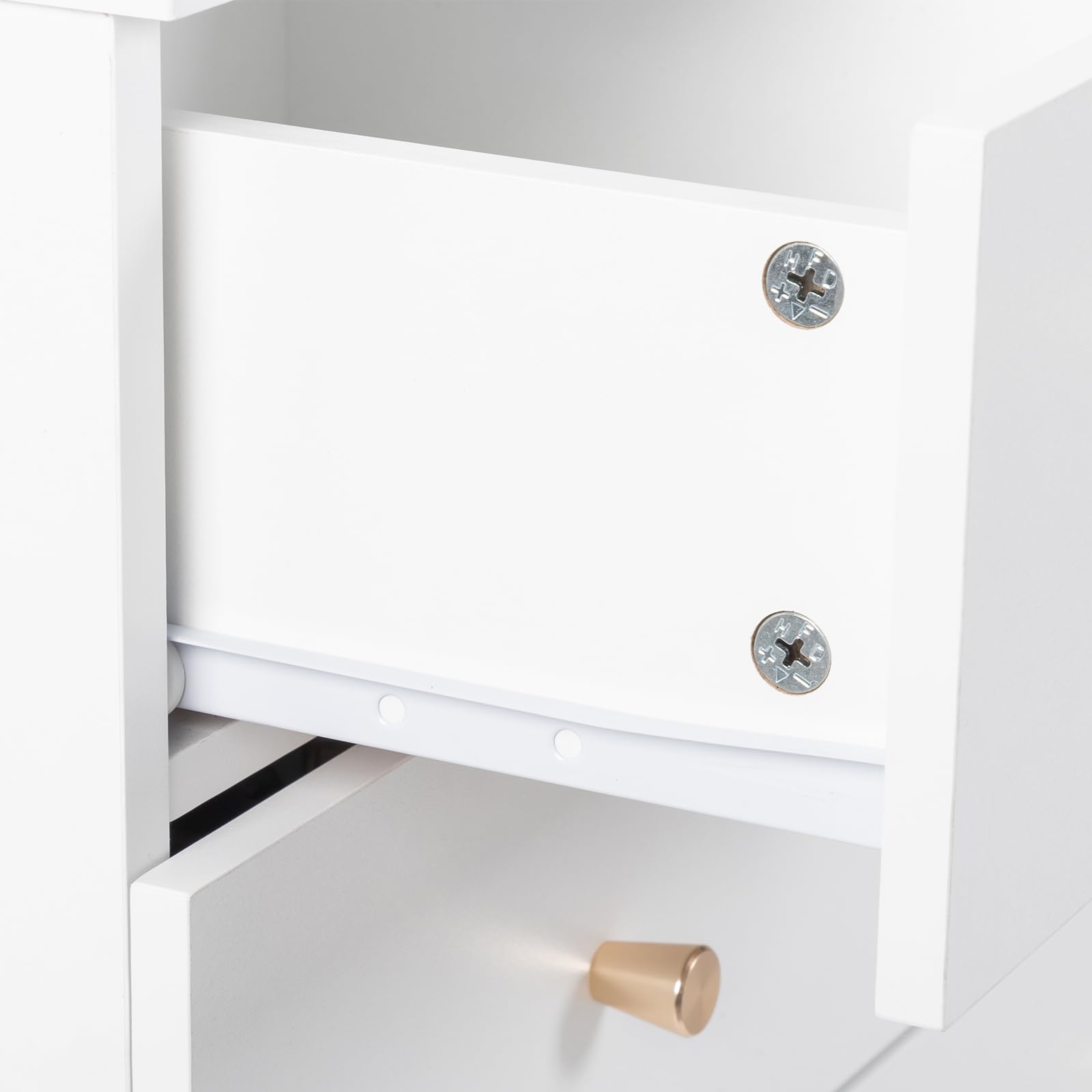 Bonnlo Commode Blanche, 5 Tiroirs avec Poignées, Meuble Rangement pour Chambre, Salle de Bain, Salon, Table de Chevet pour Adulte, Enfant, 66 x 33 x 73 cm