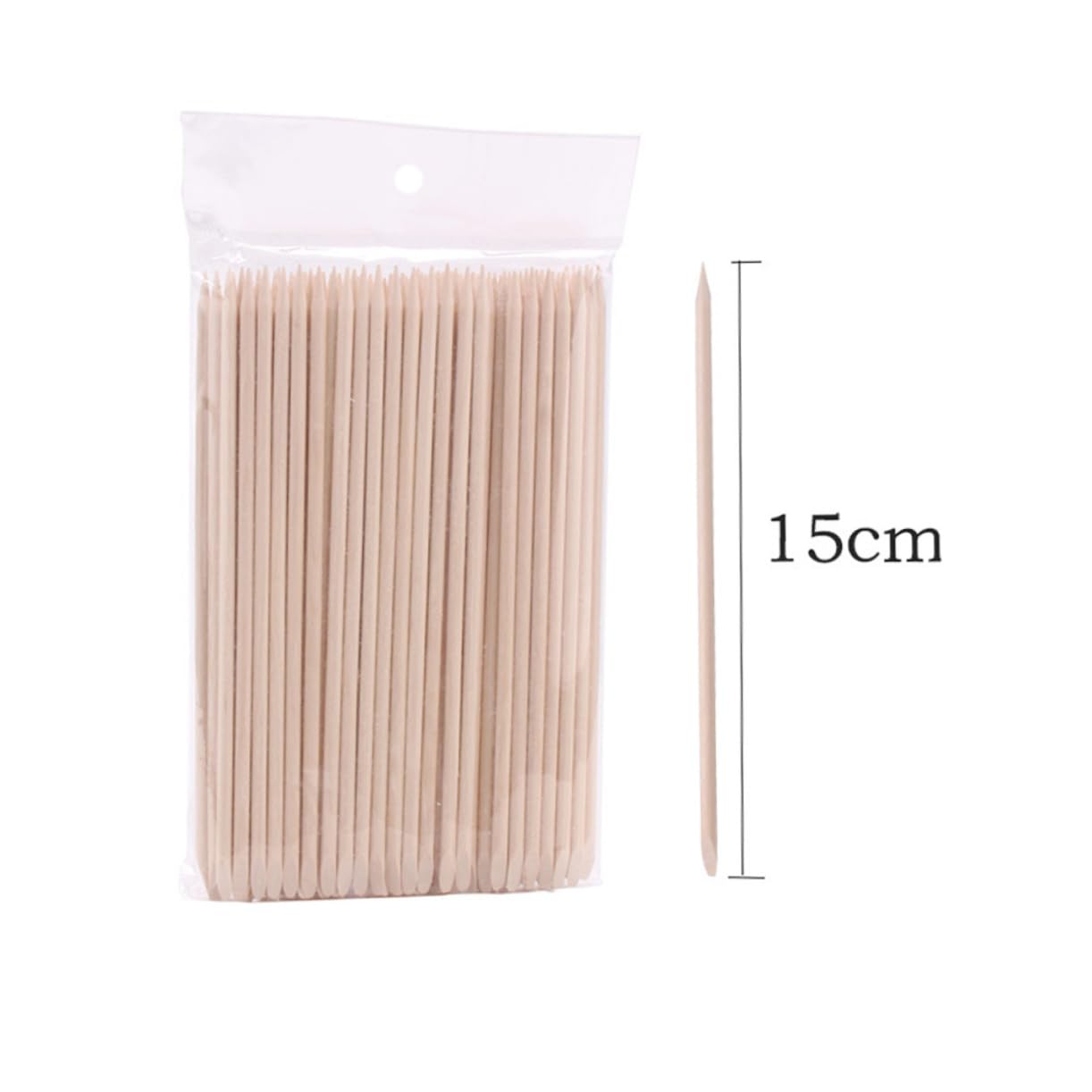 Ipetboom Cuticle Remover 200pcs Double-end Manicure Pushers Wooden Sticks for Nail Art
