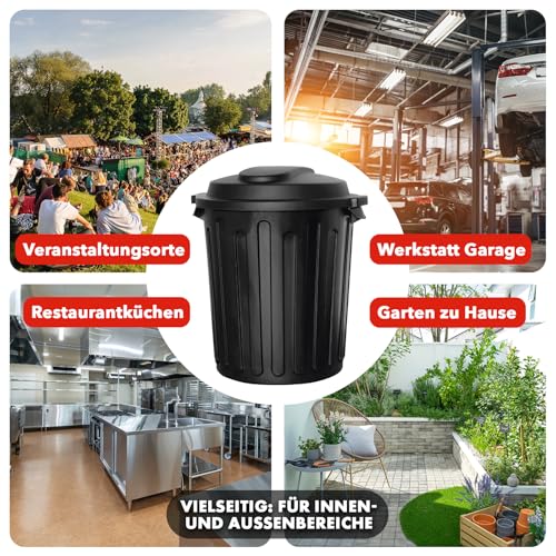 Floordirekt Mülleimer, 60 Liter Abfalleimer mit Deckel für Küche und Büro, Papierkorb, Mülltonne - 46 x 46 x 58 cm - Robin