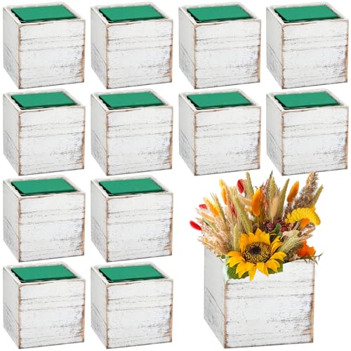 Dandat 12 Sets Wooden Cube Planter Boxes for...