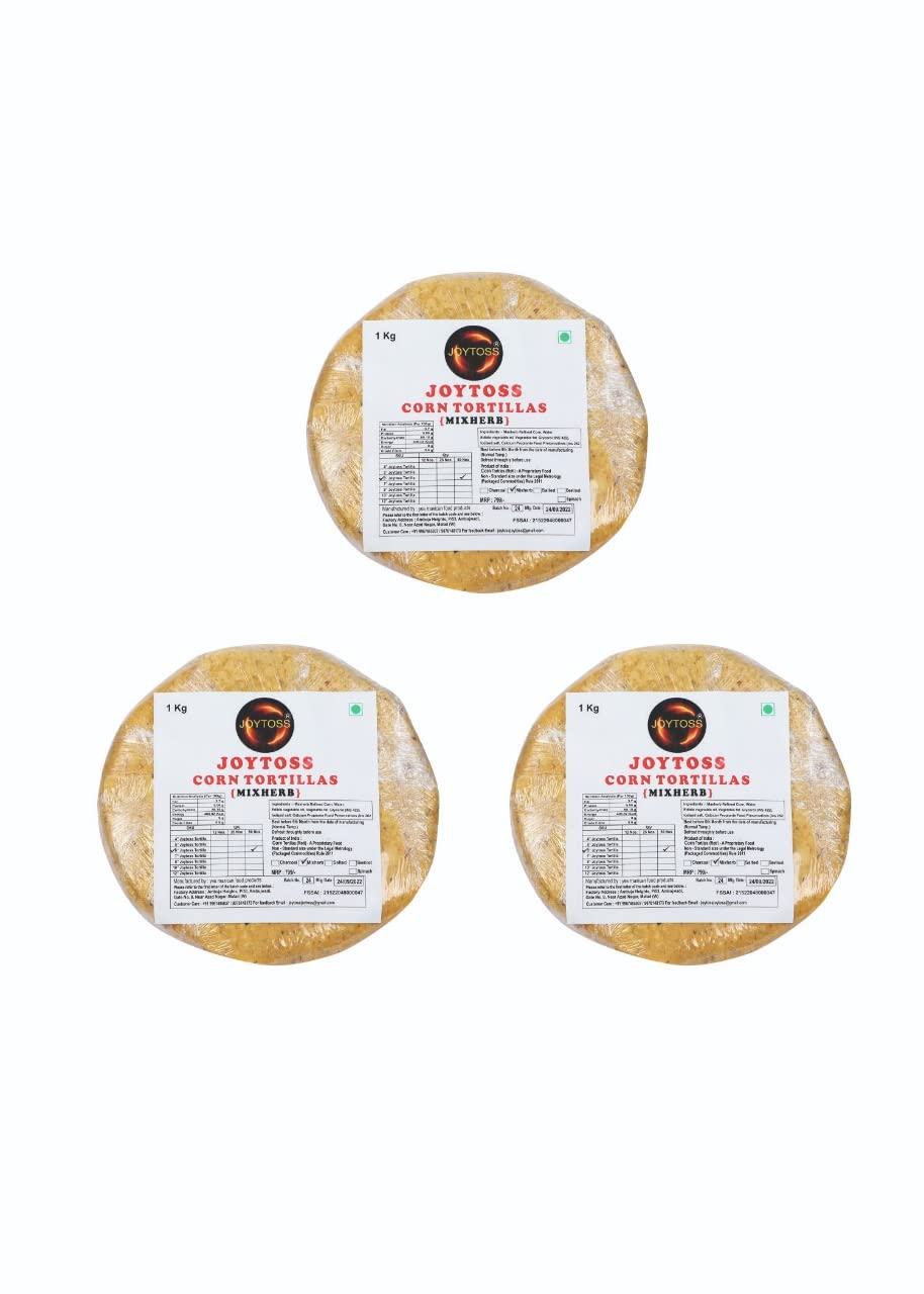 JOYTOSS Tortilla Wrap | Fresh Taste & Soft Texture l Best for Wraps, Tacos, Nachos & Rolls l Ready to Eat Healthy Food - Pack of 3 X 25 Pcs (MIXHERB)-image-49