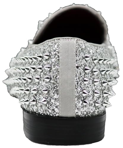 Image of SPK70 Men's Vintage Spike Dress Loafers Slip On Fashion Shoes Classic Tuxedo Dress Shoes