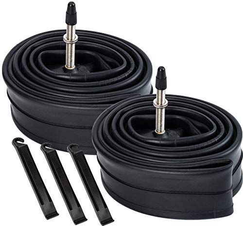 YunSCM 2PCS 27.5" Heavy Duty Bike Inner Tubes 27.5x1.75 27.5x1.95 27.5x2.10 27.5x2.25 27.5x2.35 27.5x2.40 45/62-584 FV48mm Presta Valve Compatible 27.5x1.75/1.95/2.0/2.10/2.25/2.35/2.40 Bike Tube