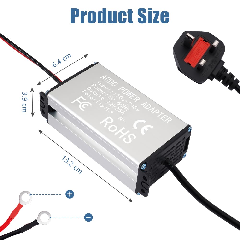240V to 12V Power Converter Adapter, Diesel Heater 12V Power Supply Adapter, AC-to-DC Transformer for 5KW/8KW Diesel Parking Heater Transformer Power Converter for Indoor Use in RVs, Caravans — view 2