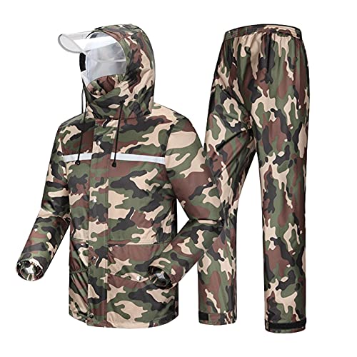 Chaqueta impermeable de ciclismo para hombre camuflada verde XXL