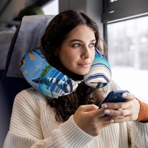 Almohada de espuma viscoelástica para viaje miniatura 6