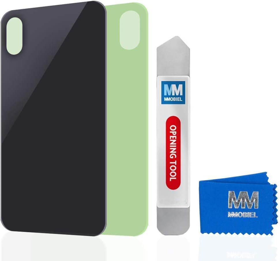 MMOBIEL Back Glass Replacement Compatible with iPhone X - 5.8 Inch - Back Cover Real Glass - Incl. Openingtool and Adhesive - Space Gray