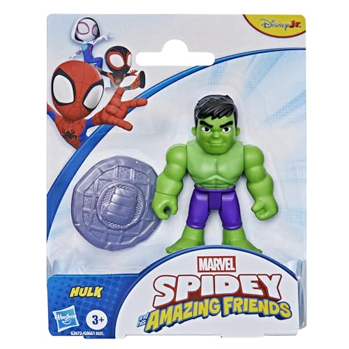 Marvel Spidey und Seine Super-Freunde Hulk Spielzeug mit Accessoire, 7,6 cm große Action-Figur, Superhelden-Spielzeug für Kinder, ab 3 Jahren