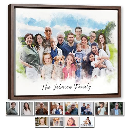 Custom Portrait, Personalized Watercolor Family Portrait, Custom photo Painting Gift,...