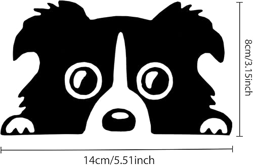 Miniatura 2 de TOMALL 2 calcomanías de vinilo de perro de 5.5 pulgadas para automóvil, impermeables, divertidas, lindas calcomanías autoadhesivas para cachorros,