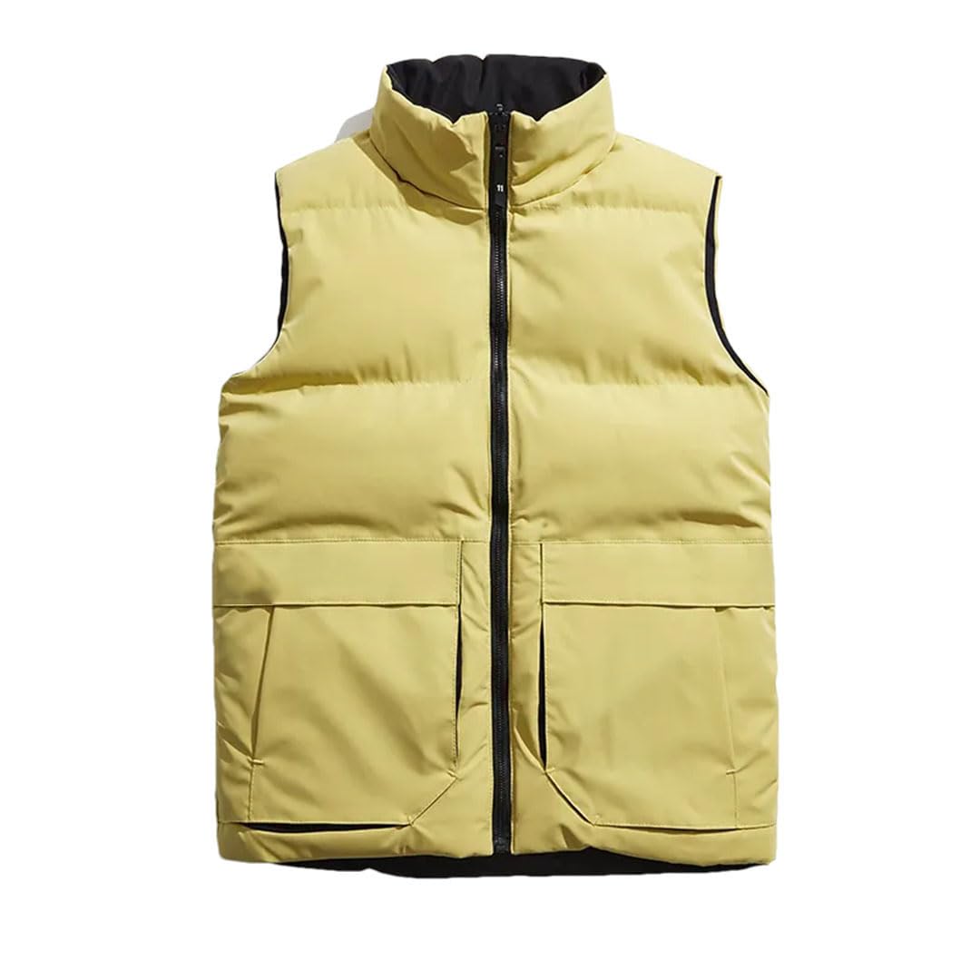Vogrtcc Chaleco De Algodón De Tendencia Para Hombre Con Hombros Grandes Y Cálidos Y Engrosado Con Abrigos Dobles