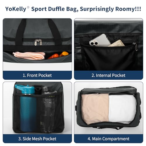 Image of Gym Bag 40L Sport Duffle Bag for Men, Dark Grey | 20x9x10 inch, Weekender, Travel
