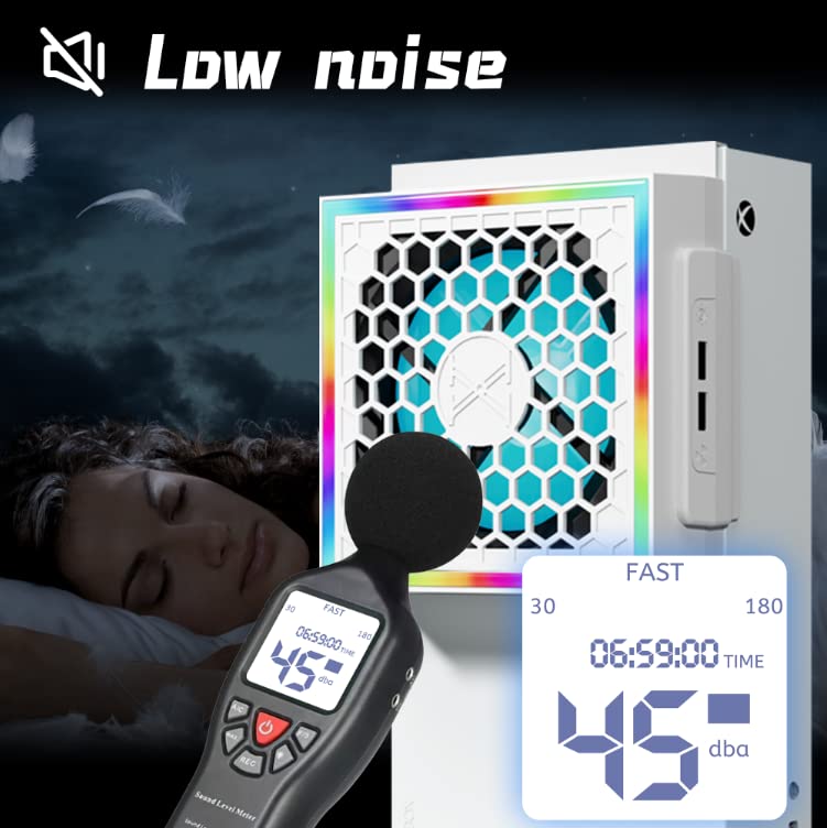 Miniatura 3 de ZAONOOL Ventilador de refrigeración para Xbox Series S con 7 modos de luz LED RGB, accesorios del sistema de refrigeración del ventilador con 3