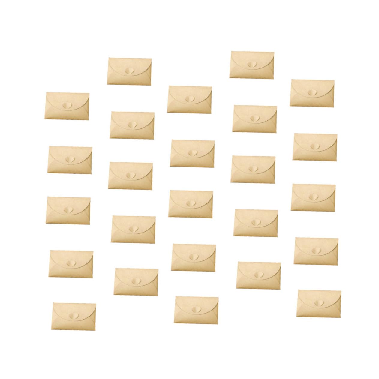 Alipis 100 pezzi Buste Kraft Vintage con Chiusura Cuore Buste Bianche per Biglietti e Carta Kraft per Uso e Te